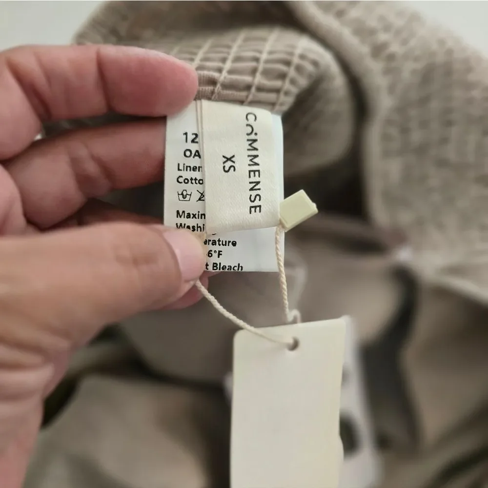 Commense Cotton And Linen Crisscross Halter Tank Top In Khaki Size Xs - Picture 5 of 11